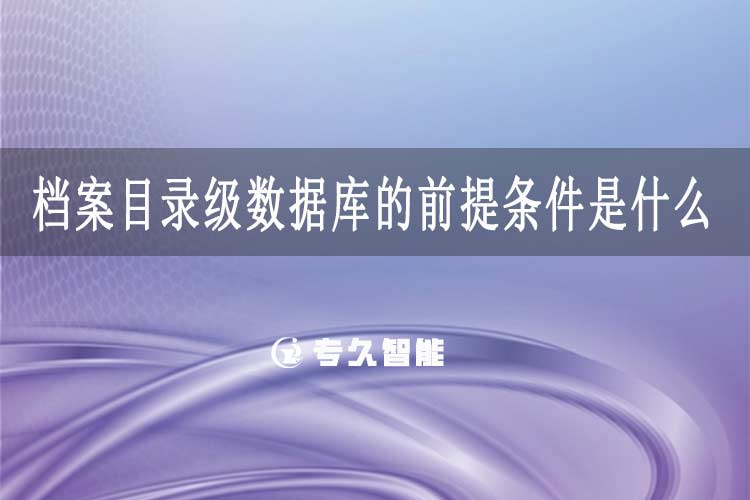 档案目录级数据库的前提条件是什么-专久智能