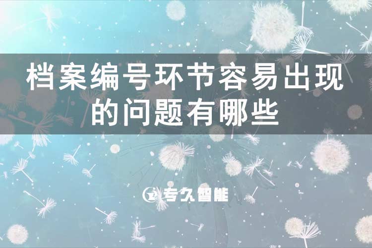 档案编号环节容易出现的问题有哪些-玖拓智能