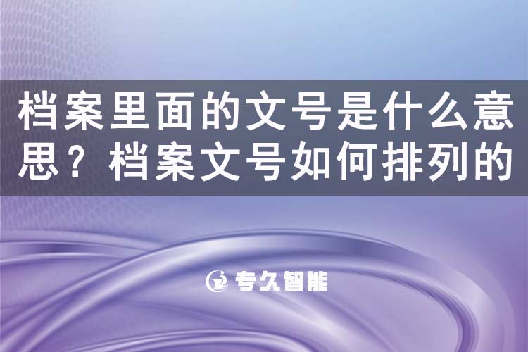 档案里面的文号是什么意思？档案文号如何排列的-专久智能